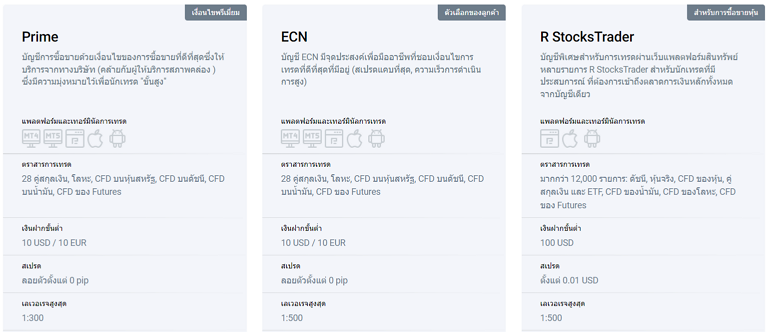 roboforex ปรเภทบัญชี